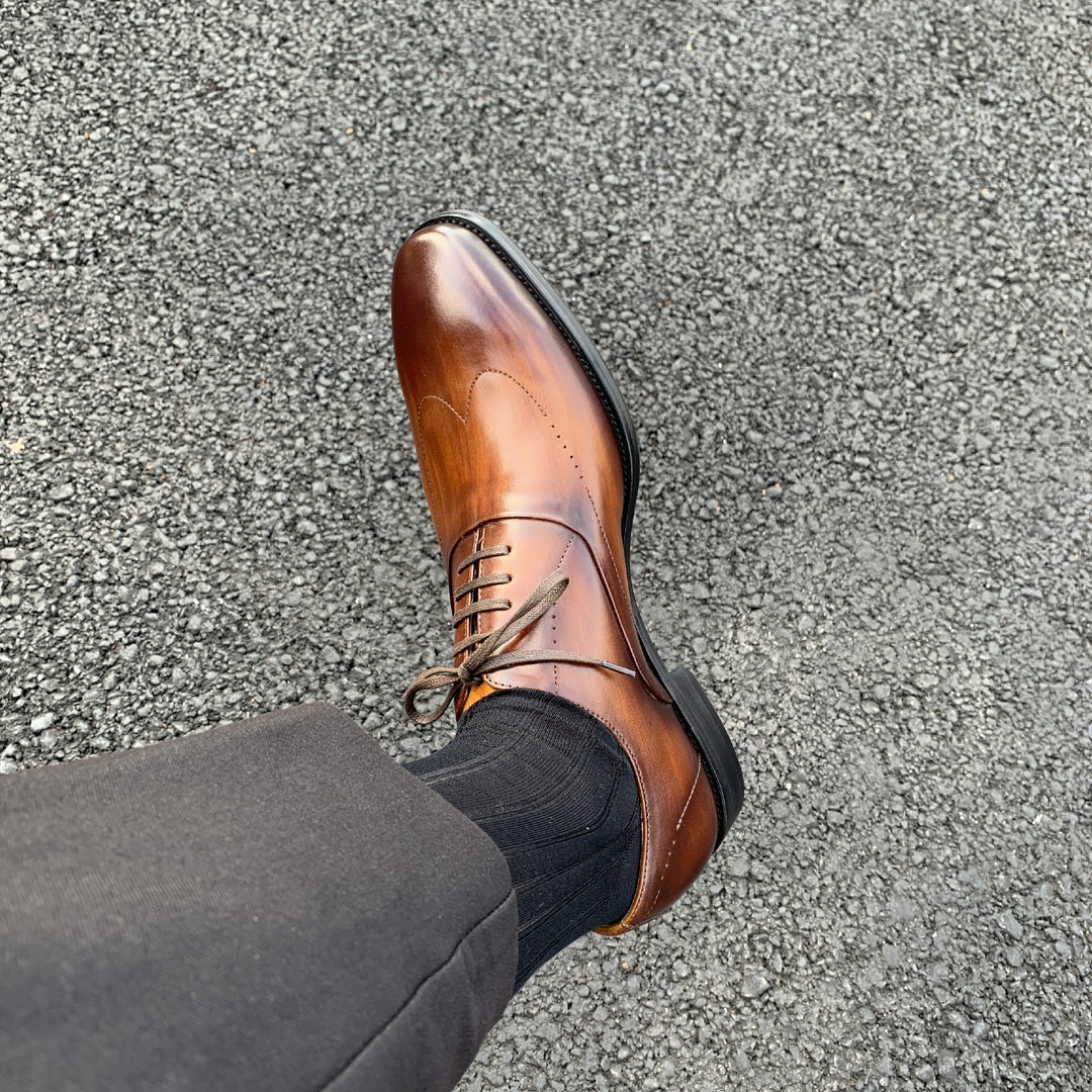 MenStyleWith Wingtip Oxford Luxury Handmade MW-B524