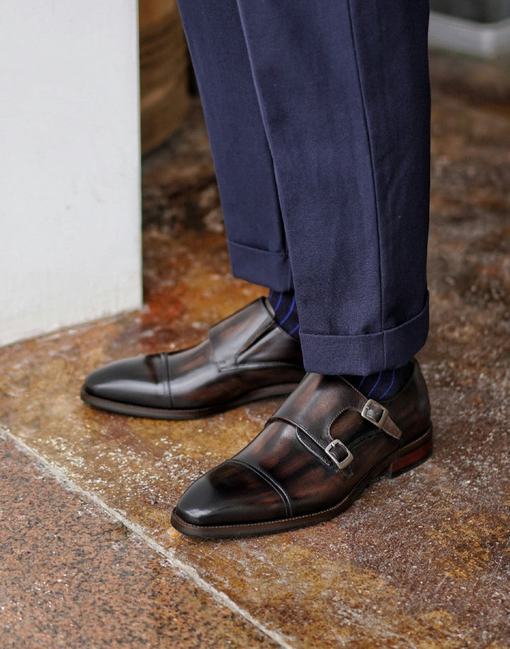 MenStyleWith Cap Toe Double Monkstrap CS-MK3