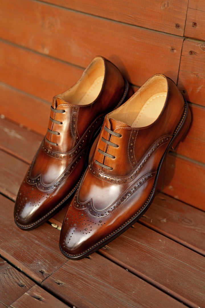 Wingtips Full Brogue Leather Shoes