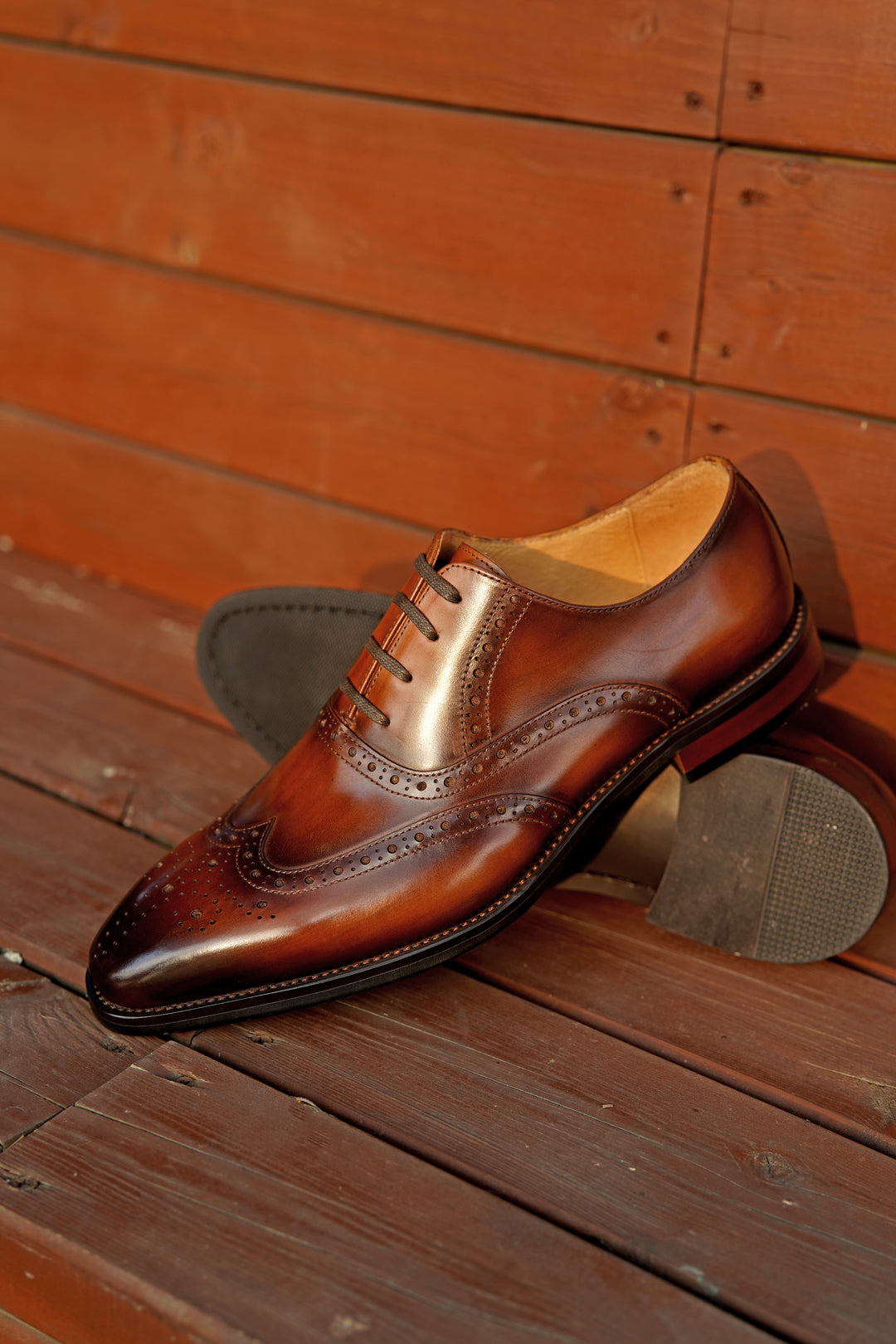 Wingtips Full Brogue Leather Shoes