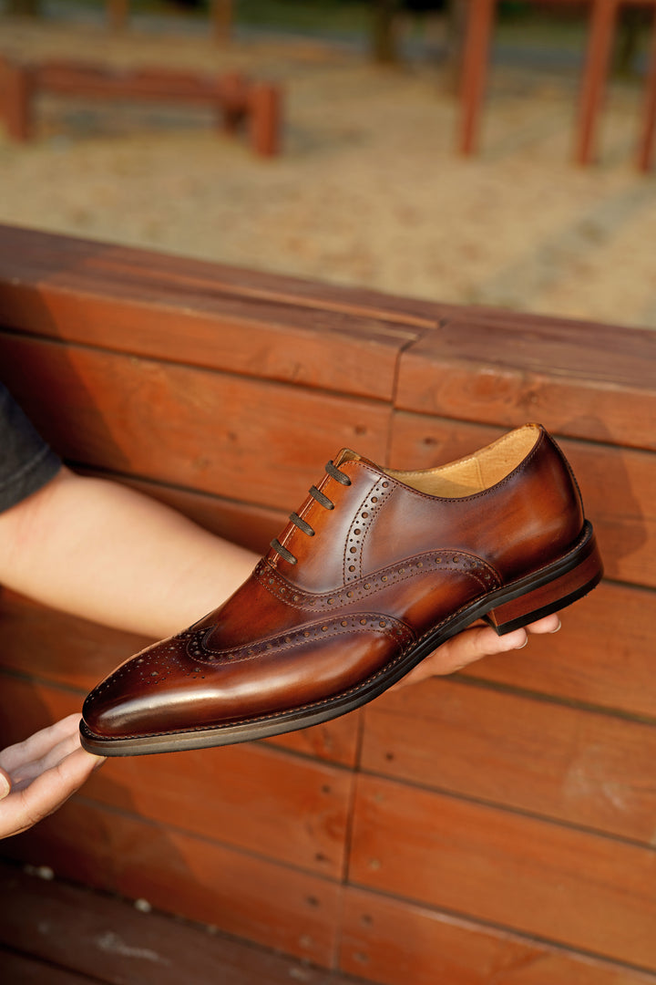 Wingtips Full Brogue Leather Shoes