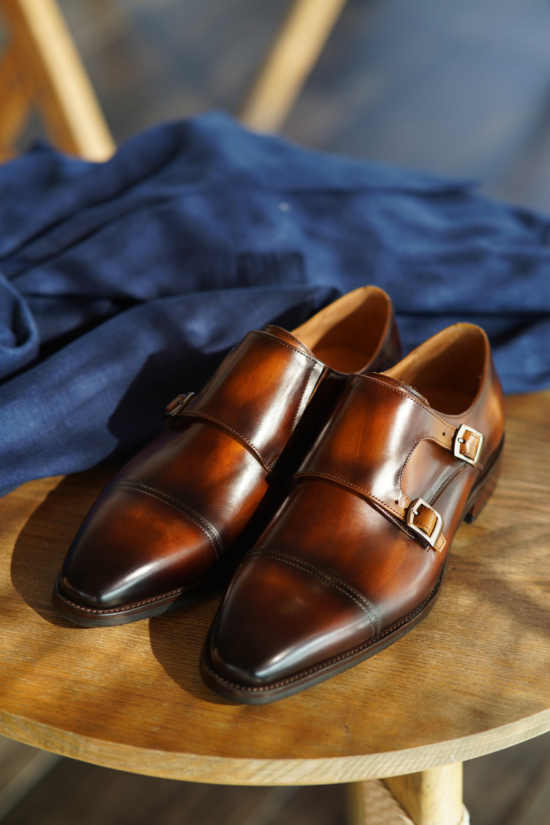 MenStyleWith Cap Toe Double Monkstrap CS-MK3