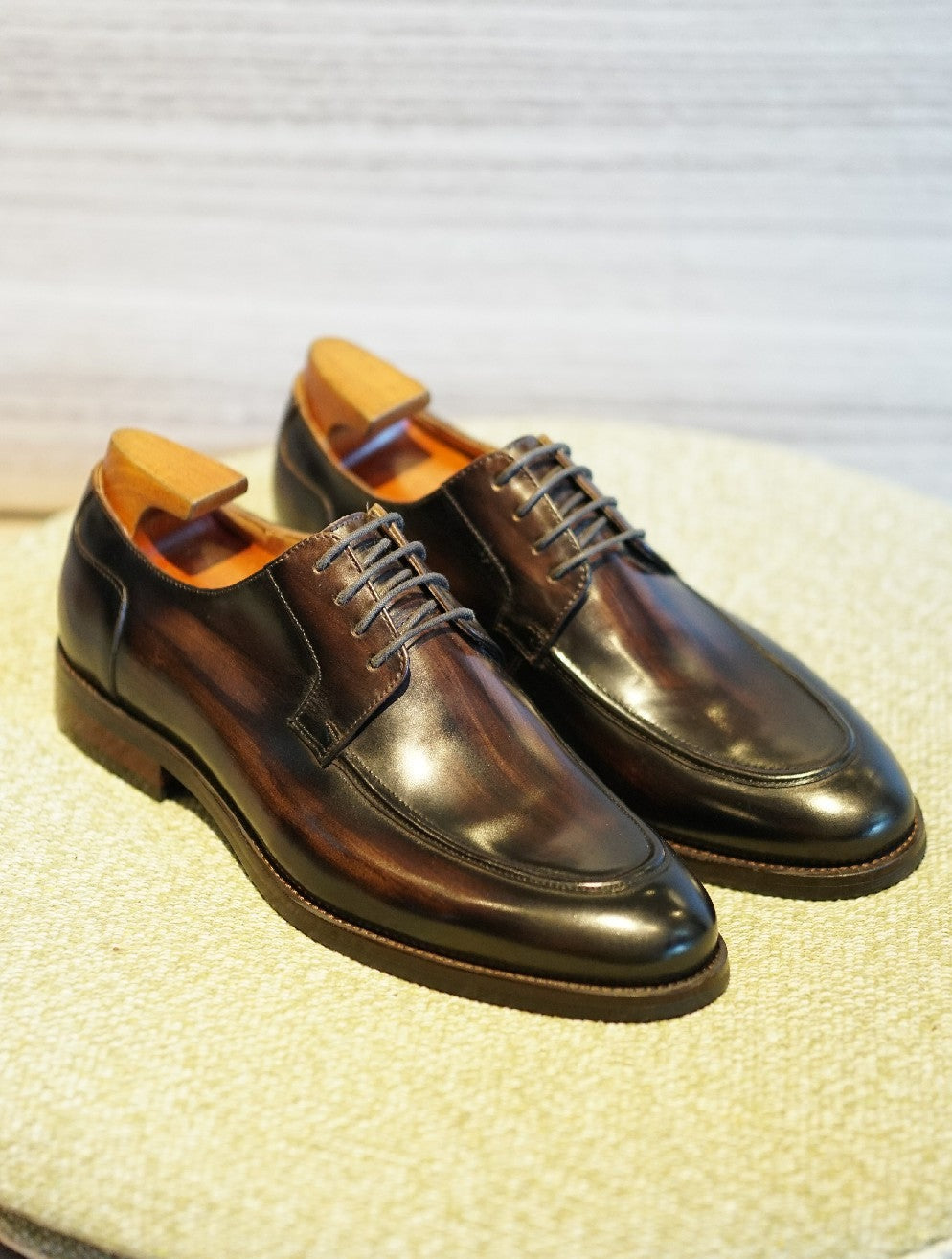 MenStyleWith Apron Toe Derby Business Shoes MW-B601