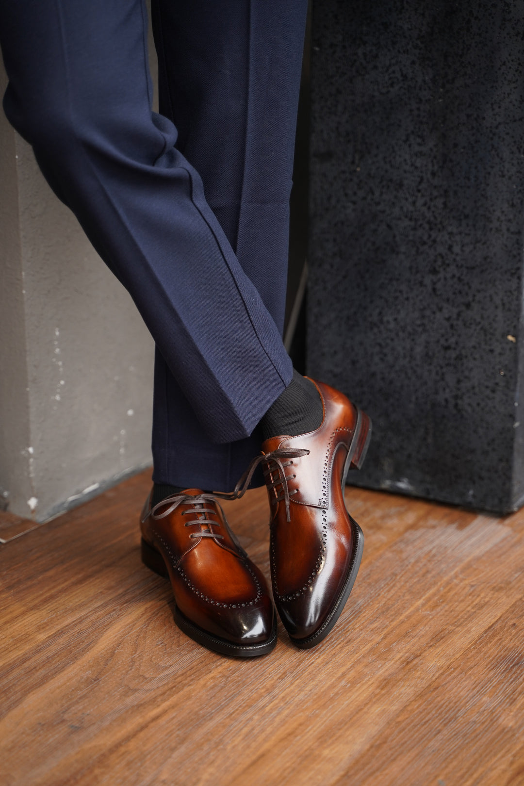 MenStyleWith Formal Derby Leather Shoes