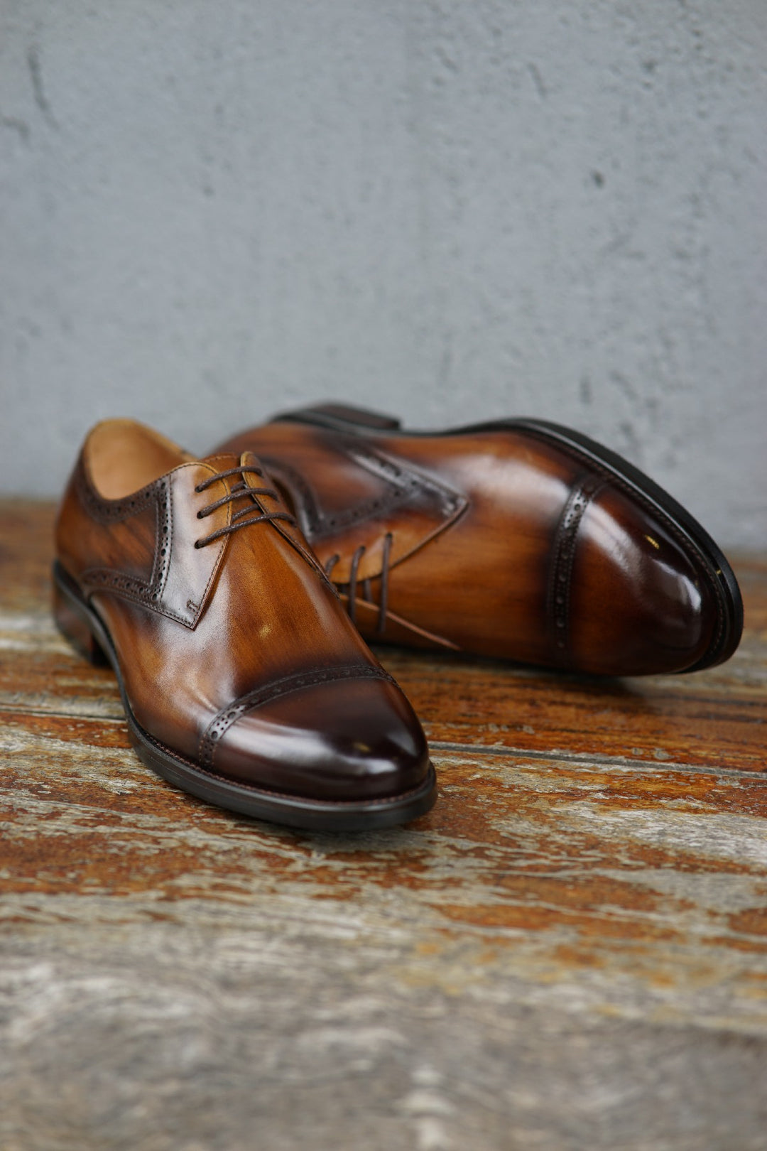 MenStyleWith Cap Toe Quarter Brogue Derby Shoes MW-B602