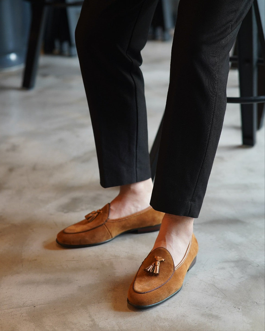 Suede Tassel Loafers