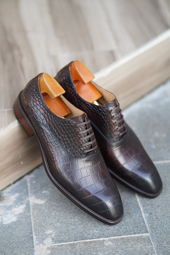 MenStyleWith Croco Luxury Oxford Shoes MW-B605