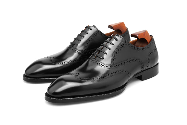 MenStyleWith Chaussures d'affaires Derby noires à bout tablier pour hommes PE926-B601