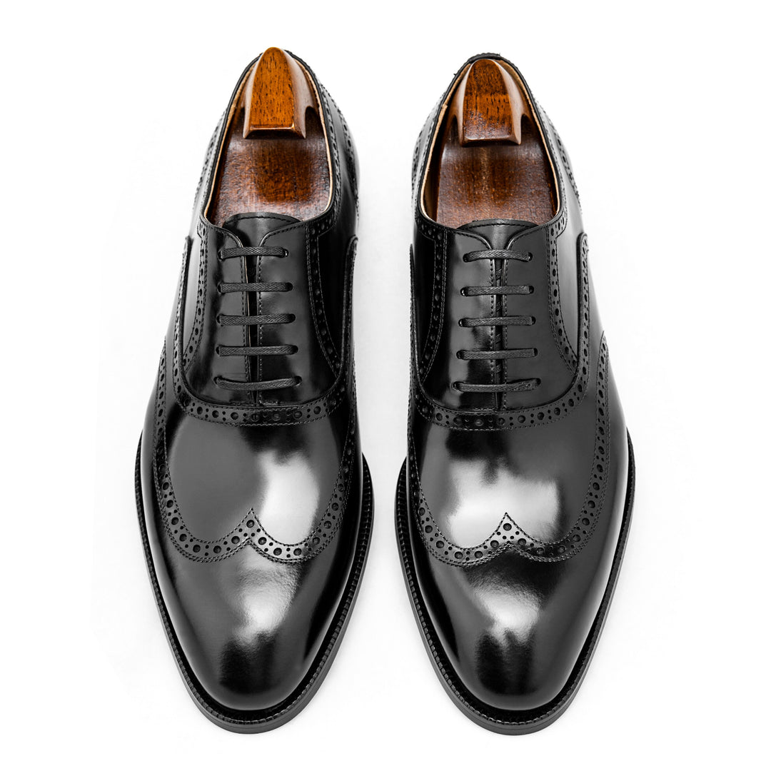 MenStyleWith Chaussures d'affaires Derby noires à bout tablier pour hommes PE926-B601