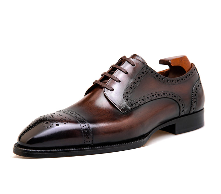 MenStyleWith Chaussures d'affaires Derby noires à bout tablier pour hommes PE926-B601