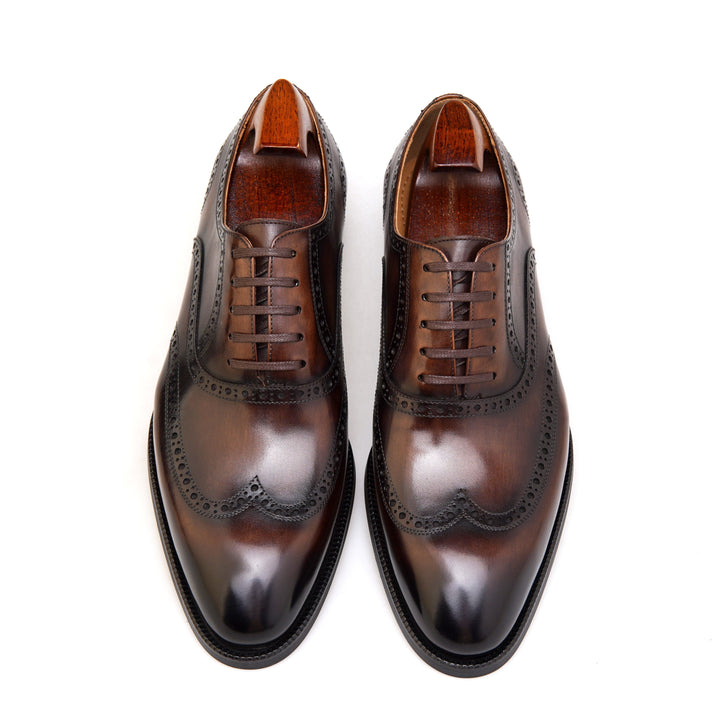 MenStyleWith Chaussures d'affaires Derby noires à bout tablier pour hommes PE926-B601