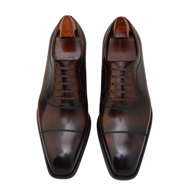 MenStyleWith Cap Toe Balmoral Oxford leather shoes