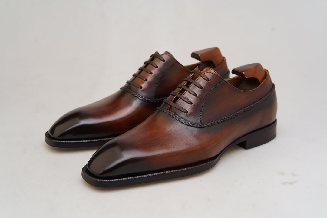 MenStyleWith Chaussures d'affaires Derby noires à bout tablier pour hommes PE926-B601