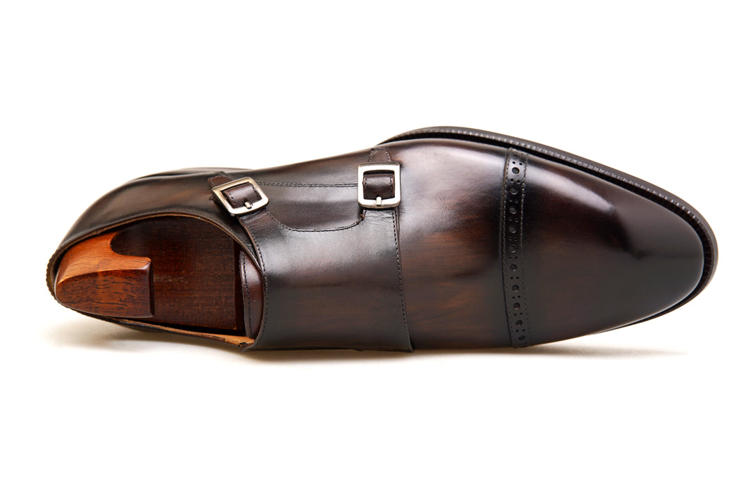 Double Monk Strap Leather Shoes