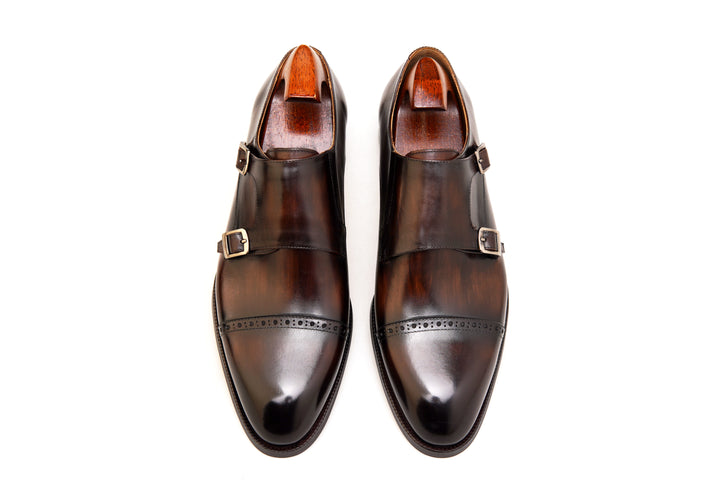 Double Monk Strap Leather Shoes