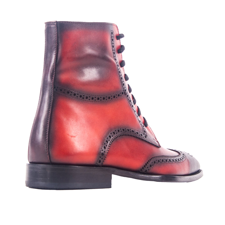 MenStyleWith Red Patina Boots with Black Finishing