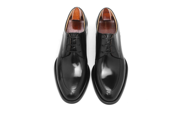 MenStyleWith Chaussures d'affaires Derby noires à bout tablier pour hommes PE926-B601