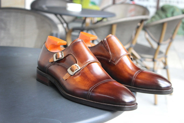 MenStyleWith Cap Toe Double Monkstrap CS-MK3