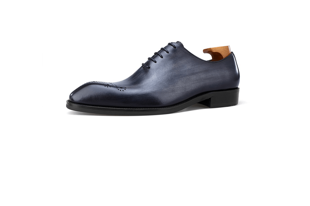 MenStyleWith chaussures en cuir Oxford à bouts d'ailes gris et marron F64-WH5