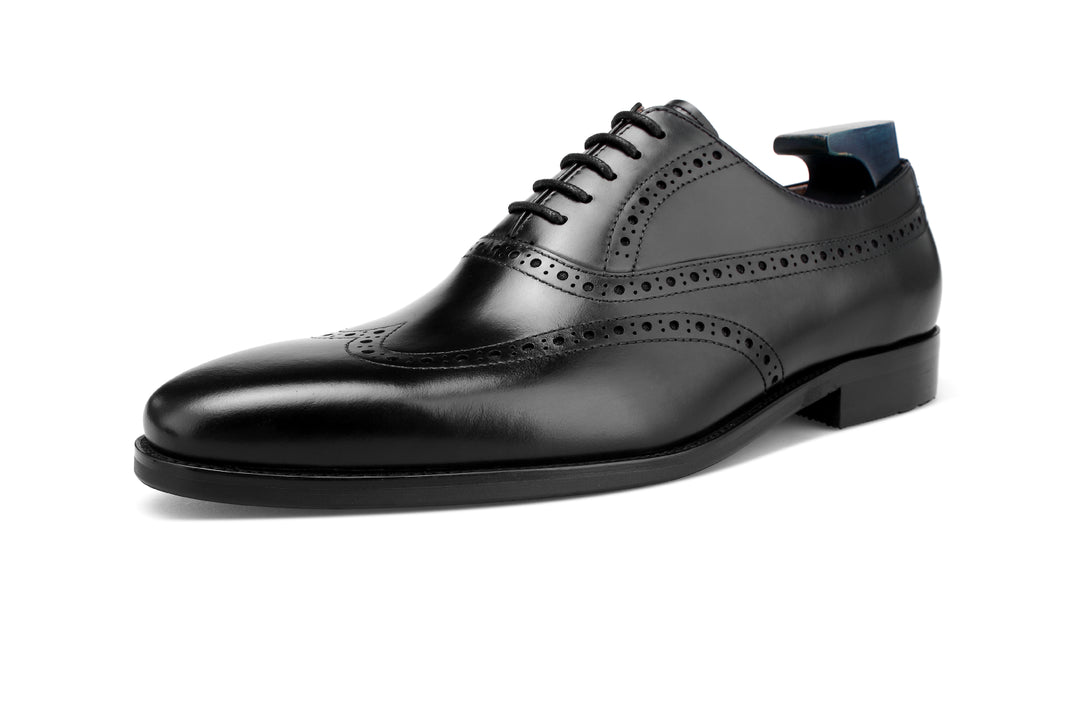 MenStyleWith chaussures Oxford semi-formelles faites à la main à ailes longues F8-NK13