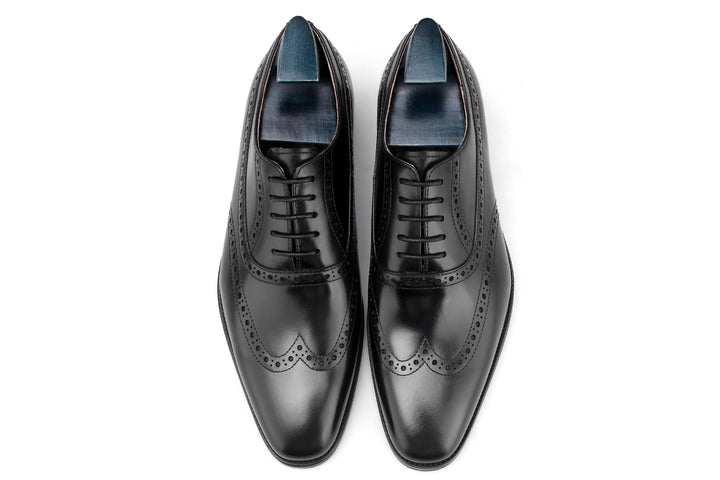 MenStyleWith chaussures Oxford semi-formelles faites à la main à ailes longues F8-NK13