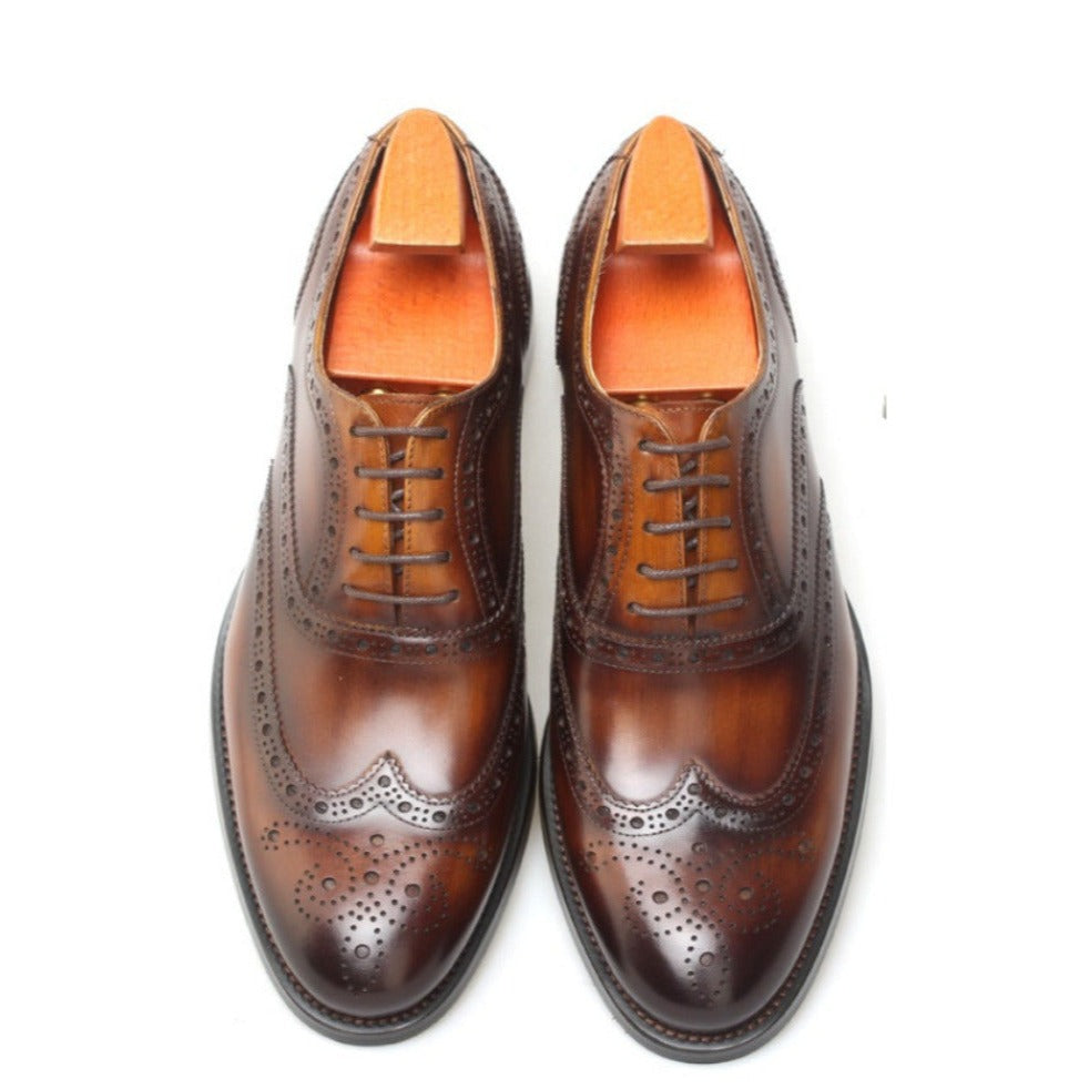 MenStyleWith Wingtip Perforated Oxford MW-B604