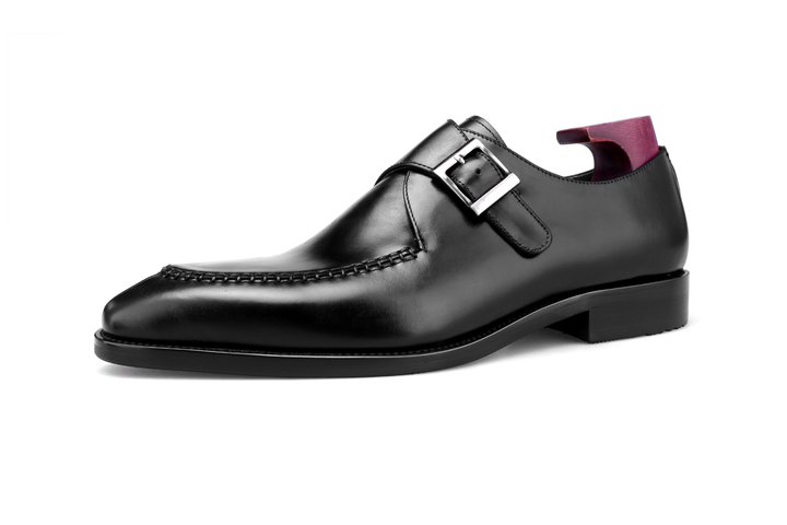 MenStyleAvec Moc Toe Single Monkstrap Noir &amp; Café F8-KB10