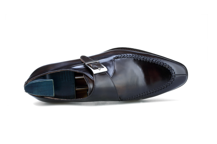 MenStyleAvec Moc Toe Single Monkstrap Noir &amp; Café F8-KB10