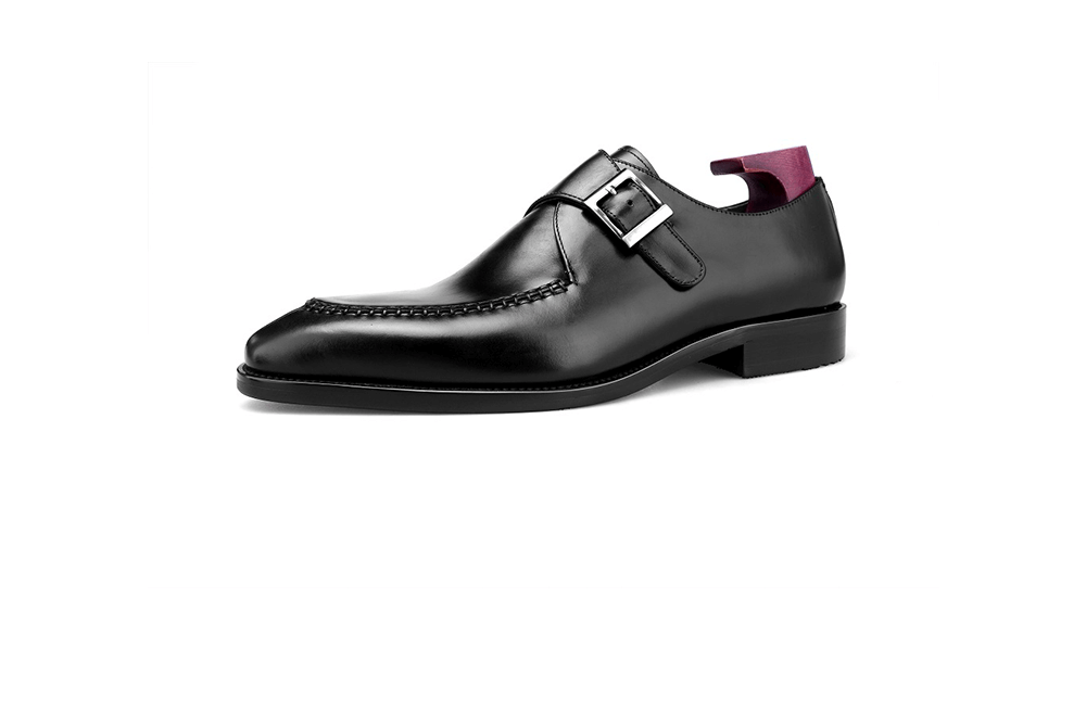 MenStyleAvec Moc Toe Single Monkstrap Noir &amp; Café F8-KB10