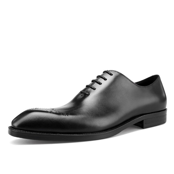 MenStyleWith chaussures en cuir Oxford à bouts d'ailes gris et marron F64-WH5