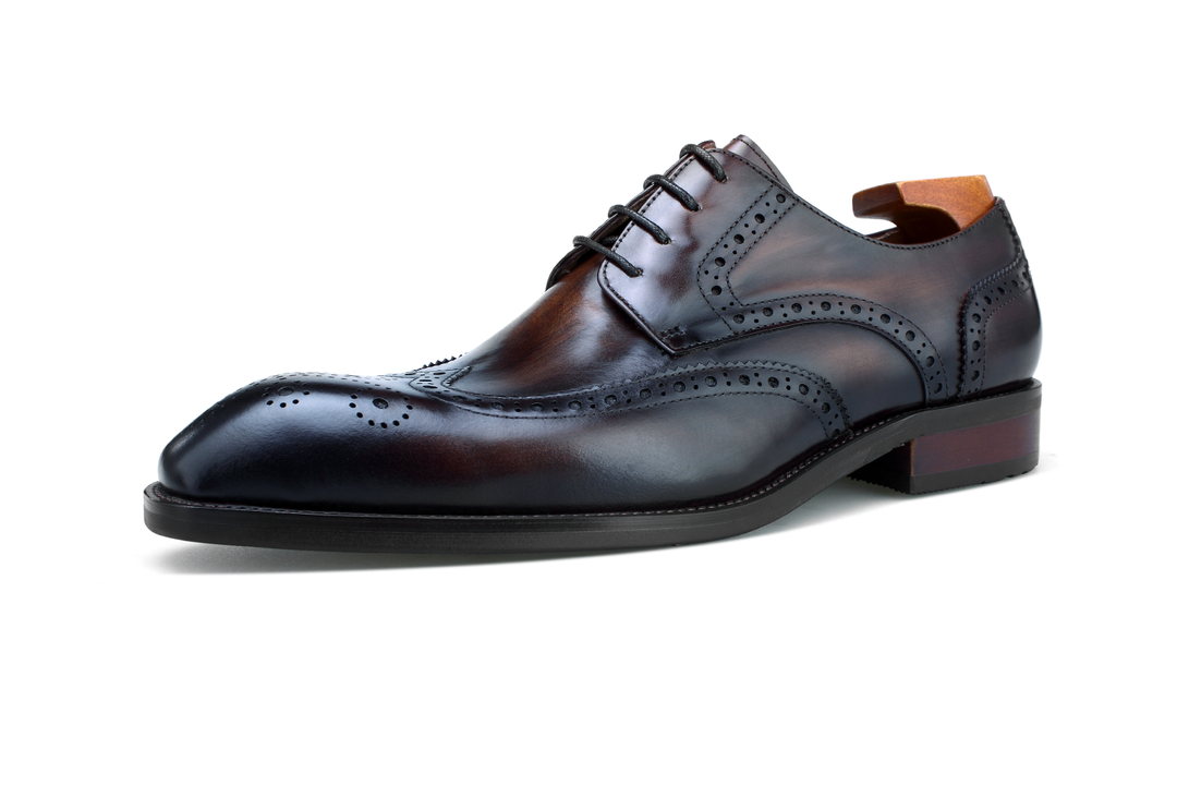 MenStyleWith Wingtips Full Brogue Derby Leather Shoes CS-DH25