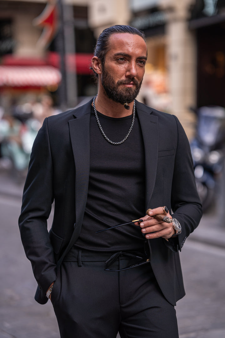 Special Design Alim Fıt Sports Cut Elastıc Waist Suit - Black