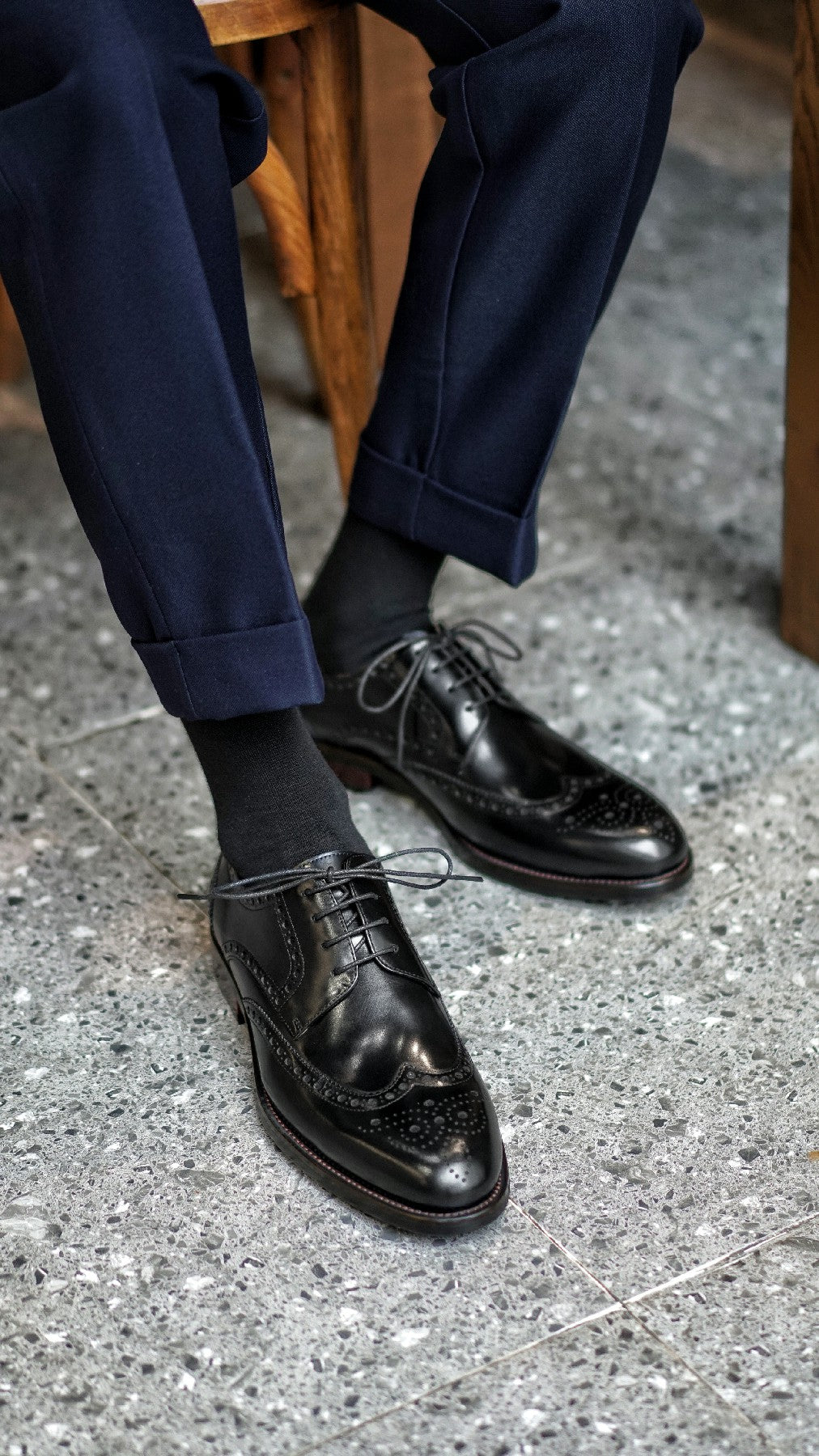 MenStyleWith Patina Wingtips Derby MW-B504