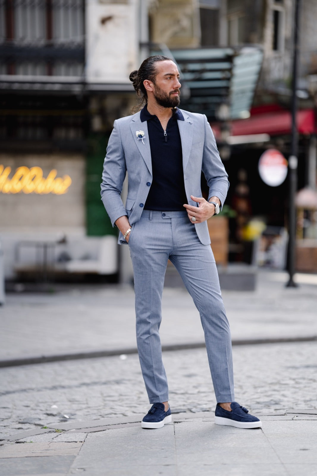 Sports Cut Suit - Indigo