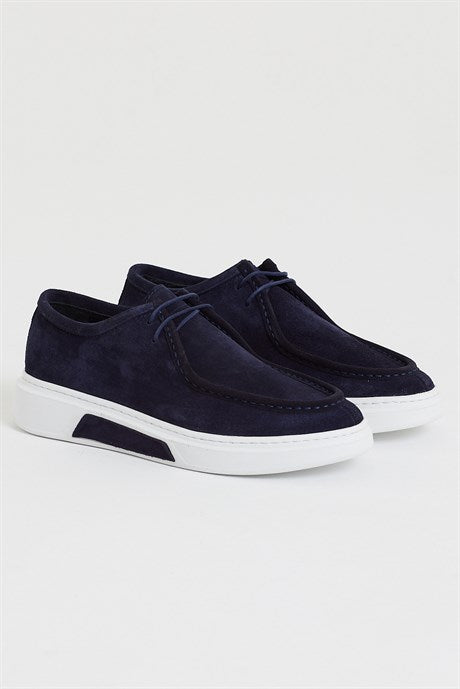 Blue Suede Leather Casual Shoes