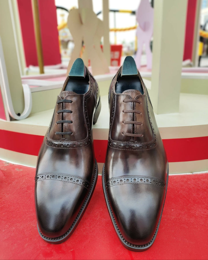 Cap Toe Oxford Leather Shoes