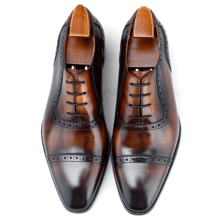 Cap Toe Oxford Leather Shoes