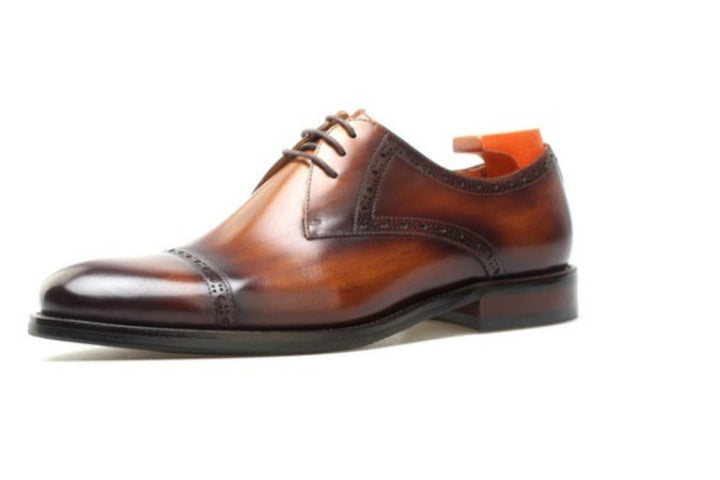 Cap Toe Quarter Brogue Derby Shoes