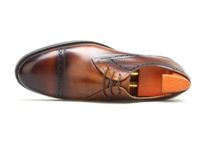 Cap Toe Quarter Brogue Derby Shoes