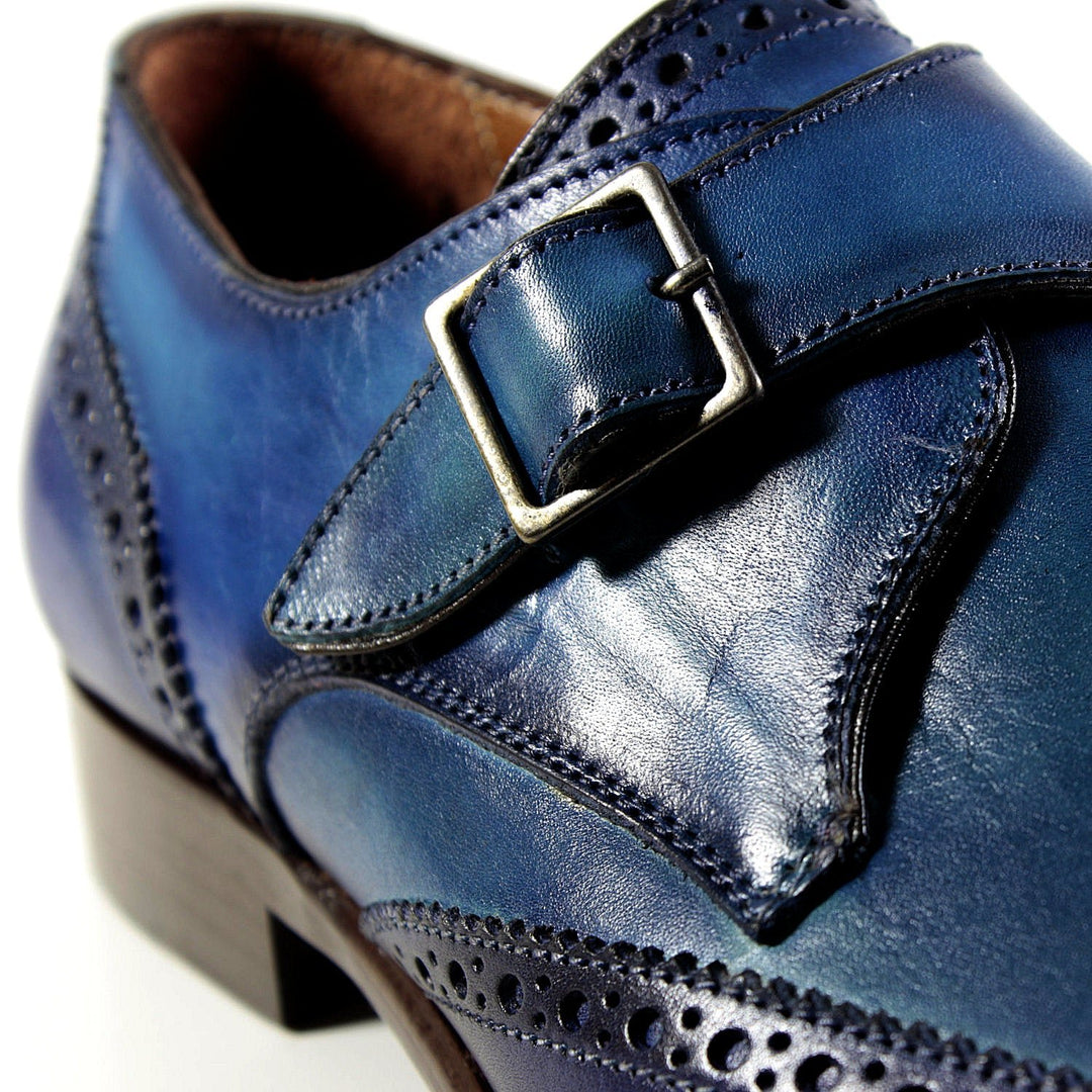 Handmade Monkstrap Blue Moon Shoes