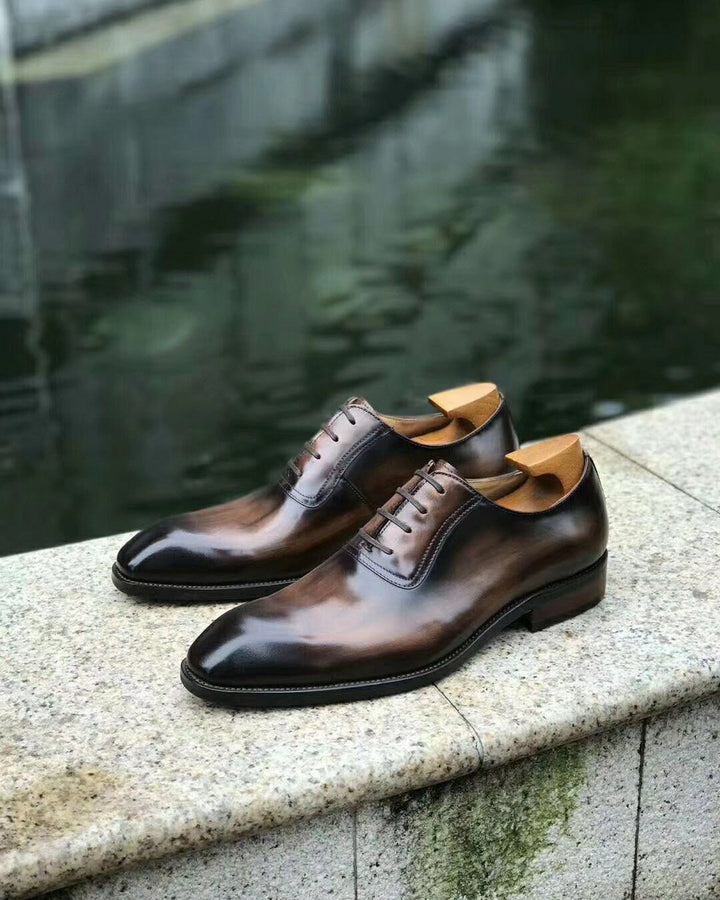 Plain Toe Oxford Leather Shoes