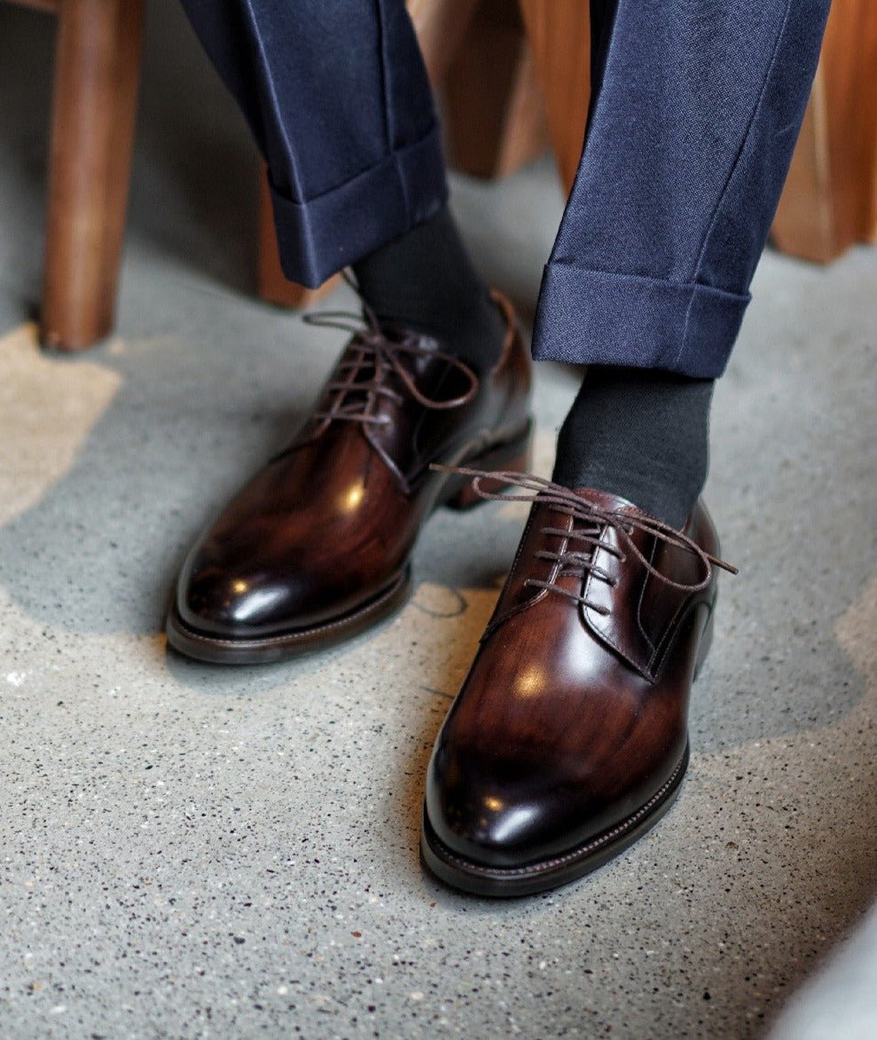 Wholecut Derby Leather Shoes