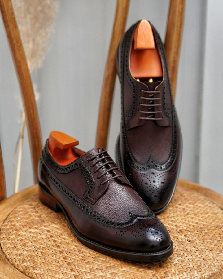 Wingtip Derby Leather Shoes