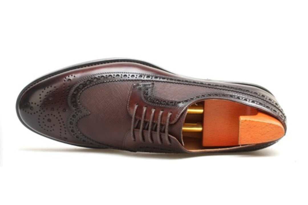 Wingtip Derby Leather Shoes