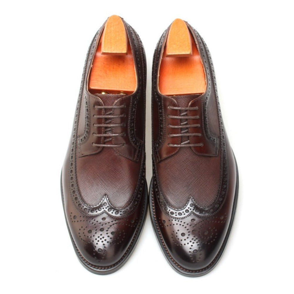 Wingtip Derby Leather Shoes