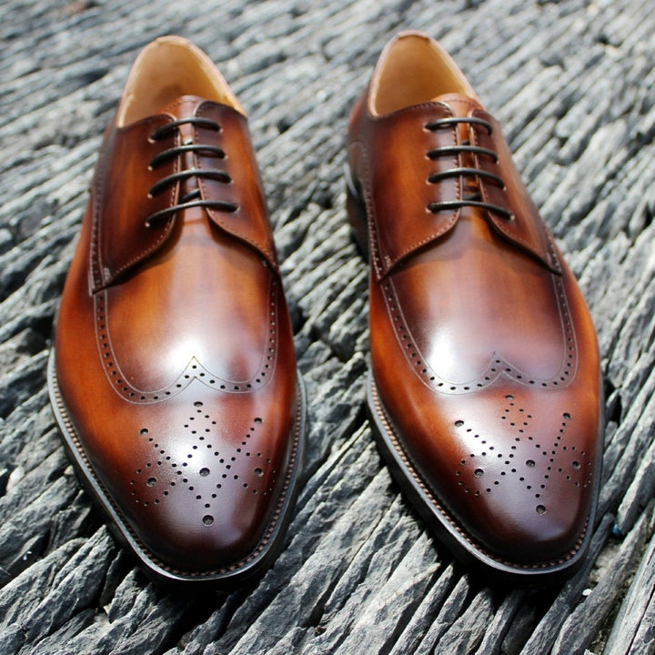 Wingtips Derby Leather Shoes