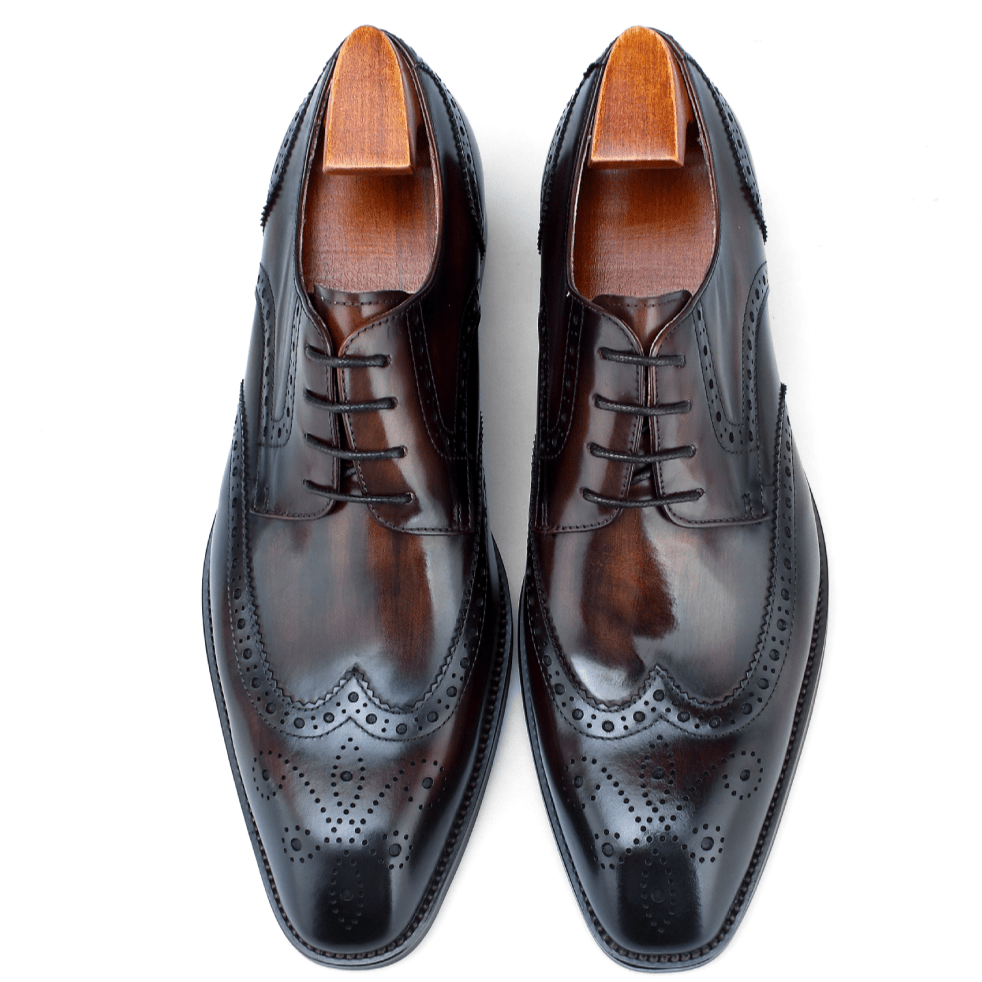 MenStyleWith Wingtips Full Brogue Derby Leather Shoes CS-DH25