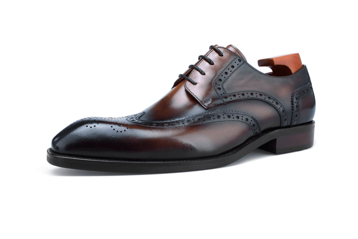 MenStyleWith Wingtips Full Brogue Derby Leather Shoes CS-DH25