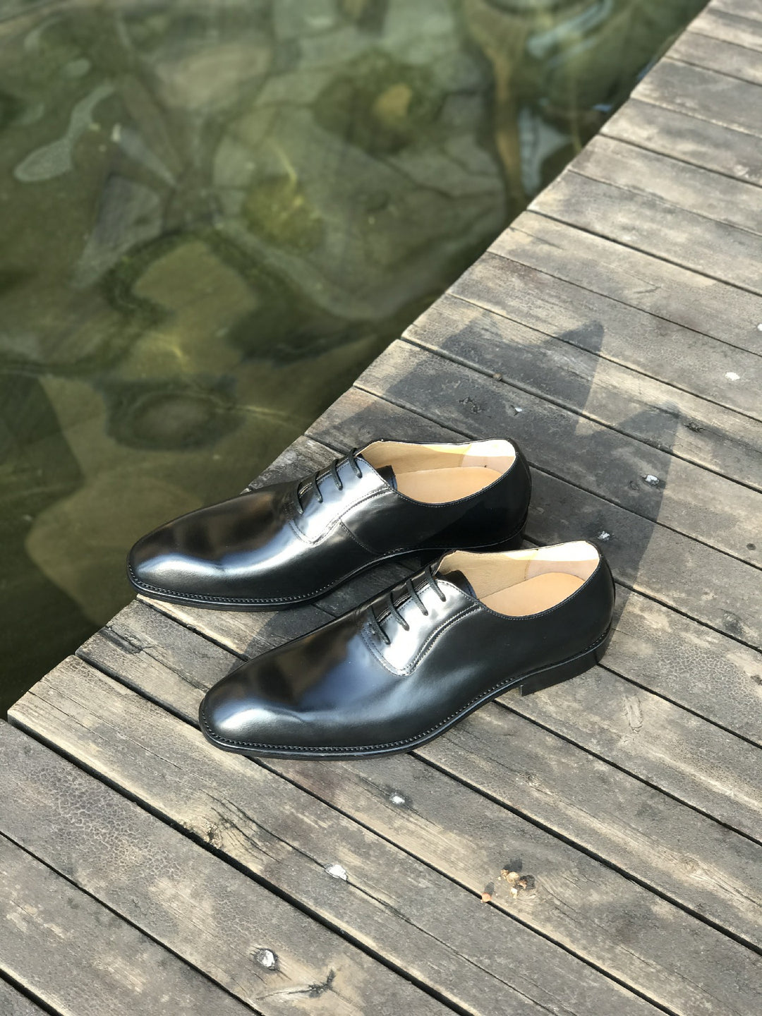 MenStyleWith Chaussures en cuir de veau Oxford noir et marron à bout uni F64-NG1