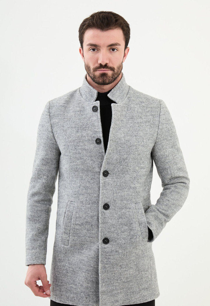 Special Design Slim Fit Gray Coat